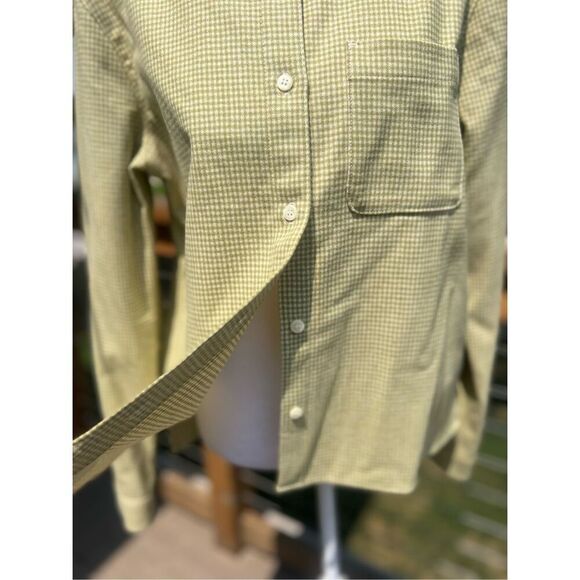 Green white plaid Pendleton button up box crop - Picture 7 of 9